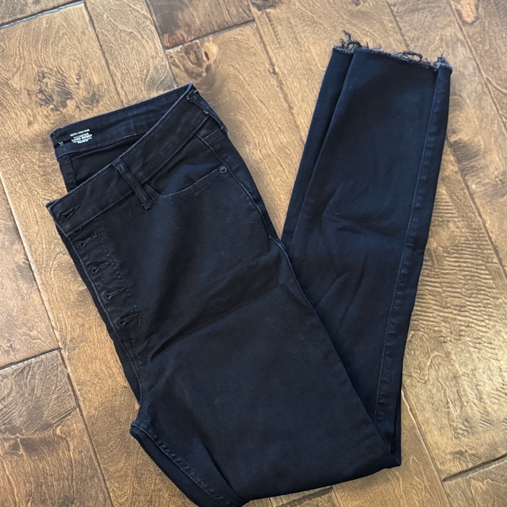 Old Navy Women's High Rise Skinny Black Jeans Size 14 Tall Like New!
